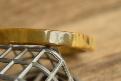 Black Marbled Square Edge Bakelite Bangle